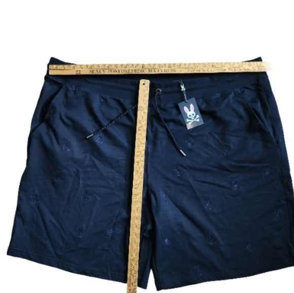 PSYCHO BUNNY MEN'S NAVY BLUE BIG AND TALL SWEAT SHORTS SIZE 4XL  $145 BRAND NEW - Picture 2 of 12